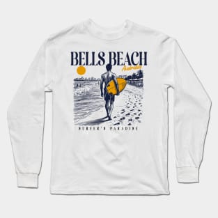 Vintage Surfing Bells Beach, Australia // Retro Surfer Sketch // Surfer's Paradise Long Sleeve T-Shirt